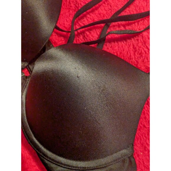 Victoria's Secret Very Sexy Push-Up Bra 34B Black Front-Close Strappy Back - Picture 3 of 7